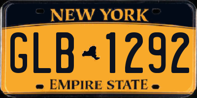 NY license plate GLB1292