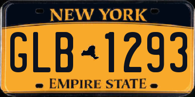 NY license plate GLB1293