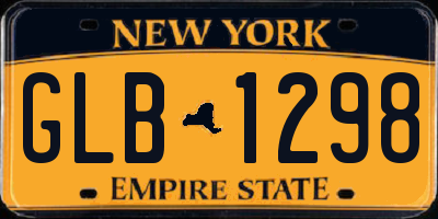 NY license plate GLB1298