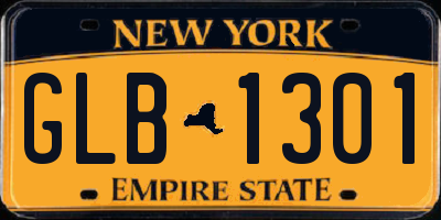 NY license plate GLB1301