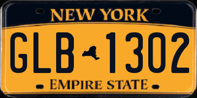 NY license plate GLB1302