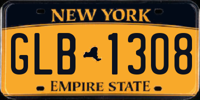 NY license plate GLB1308