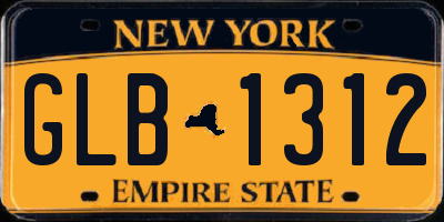 NY license plate GLB1312