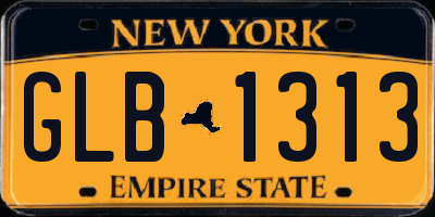 NY license plate GLB1313