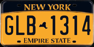 NY license plate GLB1314