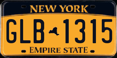 NY license plate GLB1315