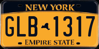 NY license plate GLB1317