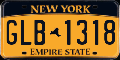 NY license plate GLB1318