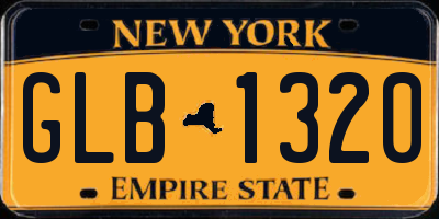 NY license plate GLB1320