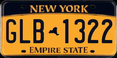 NY license plate GLB1322