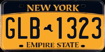 NY license plate GLB1323