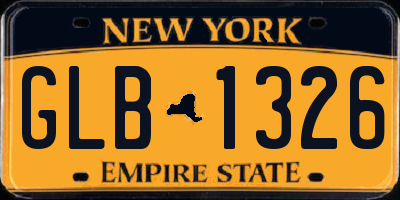 NY license plate GLB1326