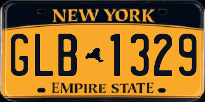 NY license plate GLB1329