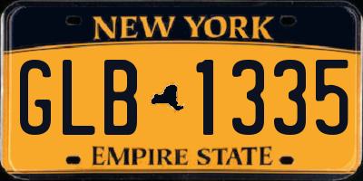 NY license plate GLB1335