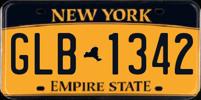 NY license plate GLB1342