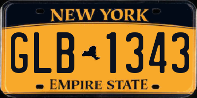 NY license plate GLB1343