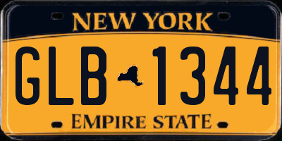 NY license plate GLB1344