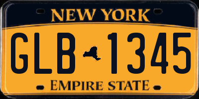 NY license plate GLB1345