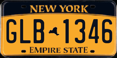 NY license plate GLB1346
