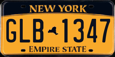 NY license plate GLB1347