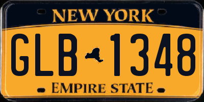 NY license plate GLB1348