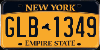 NY license plate GLB1349