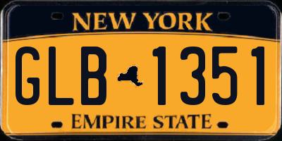 NY license plate GLB1351