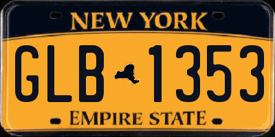 NY license plate GLB1353