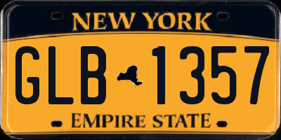 NY license plate GLB1357