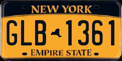 NY license plate GLB1361