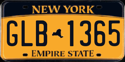 NY license plate GLB1365