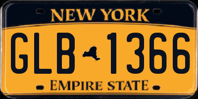 NY license plate GLB1366