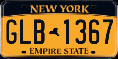 NY license plate GLB1367