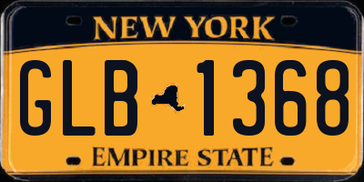 NY license plate GLB1368