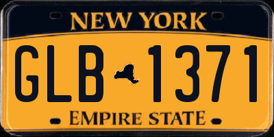 NY license plate GLB1371