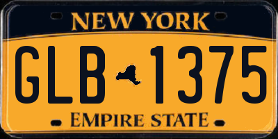 NY license plate GLB1375