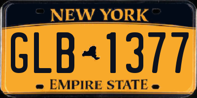 NY license plate GLB1377