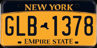 NY license plate GLB1378