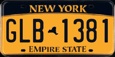 NY license plate GLB1381