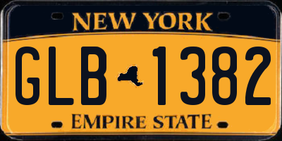 NY license plate GLB1382