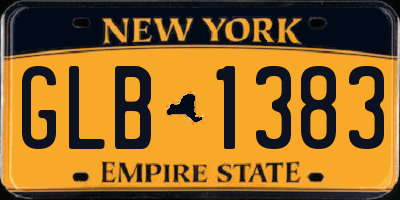 NY license plate GLB1383
