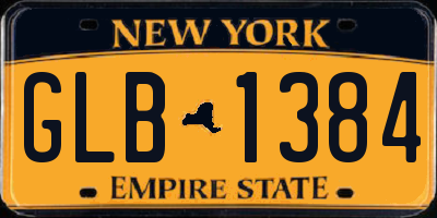NY license plate GLB1384