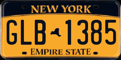 NY license plate GLB1385