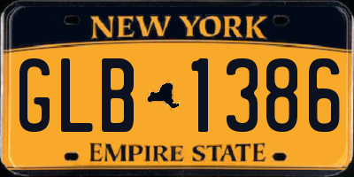 NY license plate GLB1386
