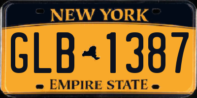 NY license plate GLB1387