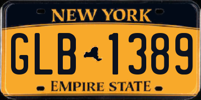 NY license plate GLB1389
