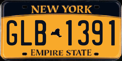 NY license plate GLB1391