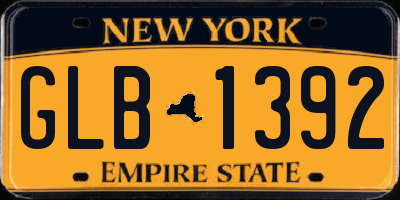 NY license plate GLB1392