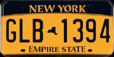 NY license plate GLB1394