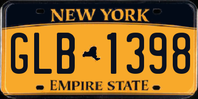 NY license plate GLB1398